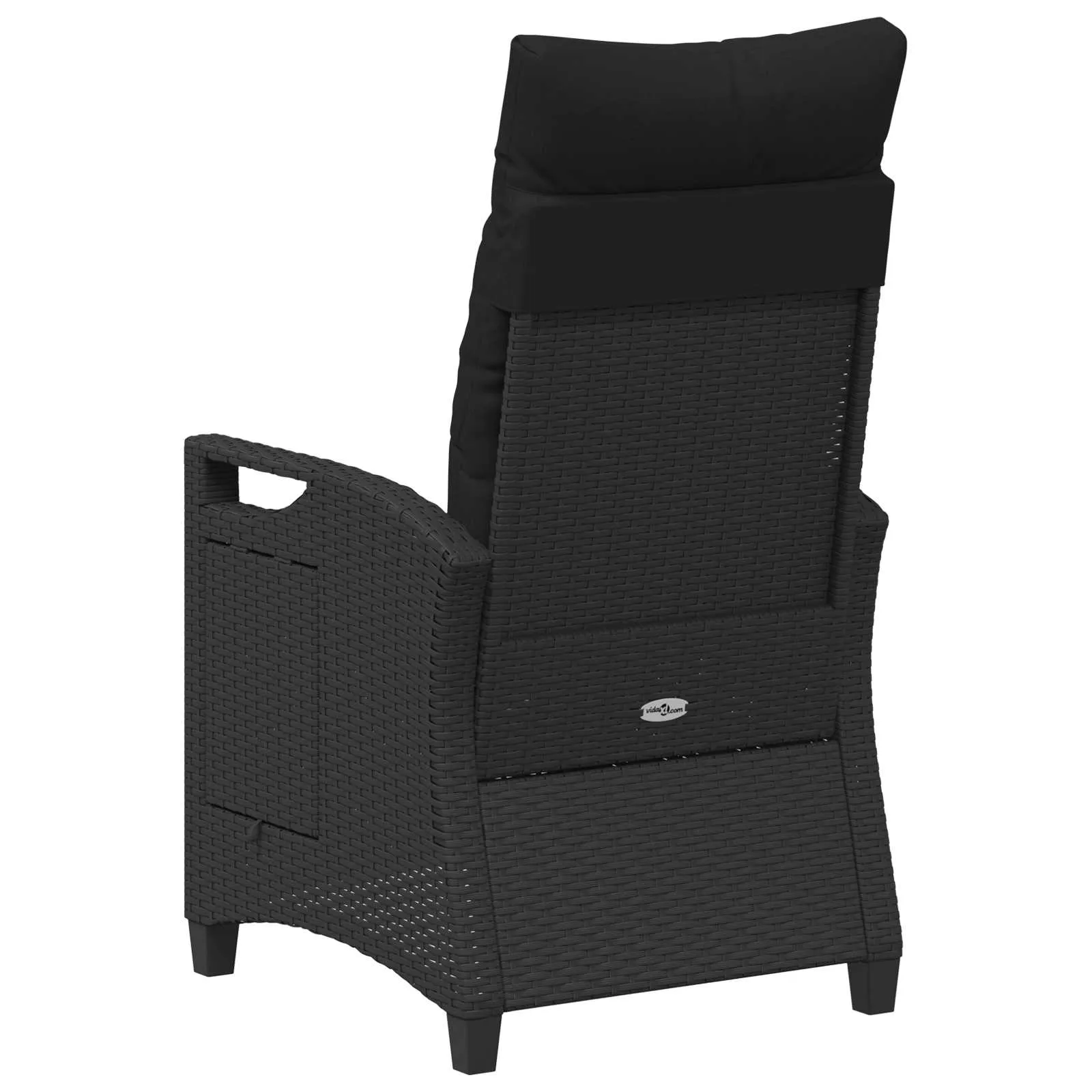 Verstellbarer Gartenstuhl mit Klapptisch 56x60x112 cm Schwarz
