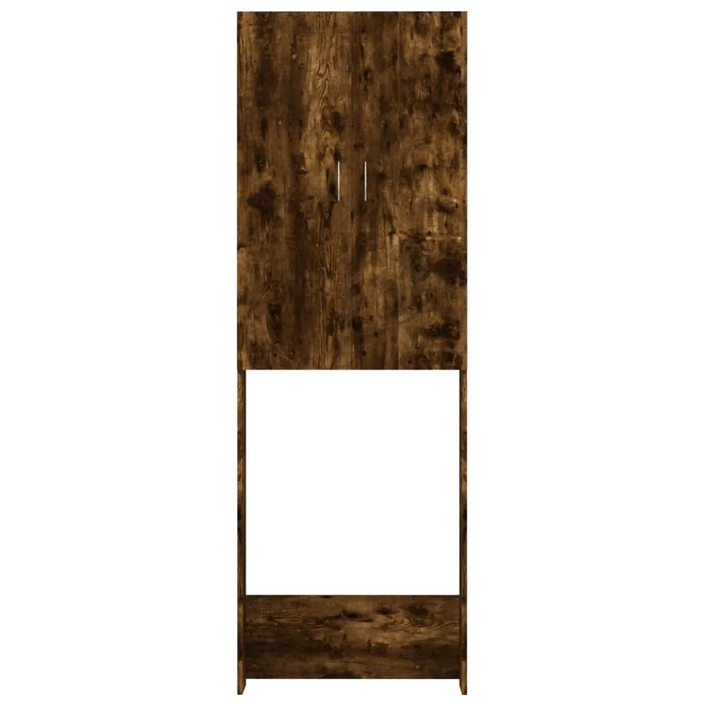 Waschmaschinenschrank 64x25,5x190 cm in Räuchereiche, Massivholz