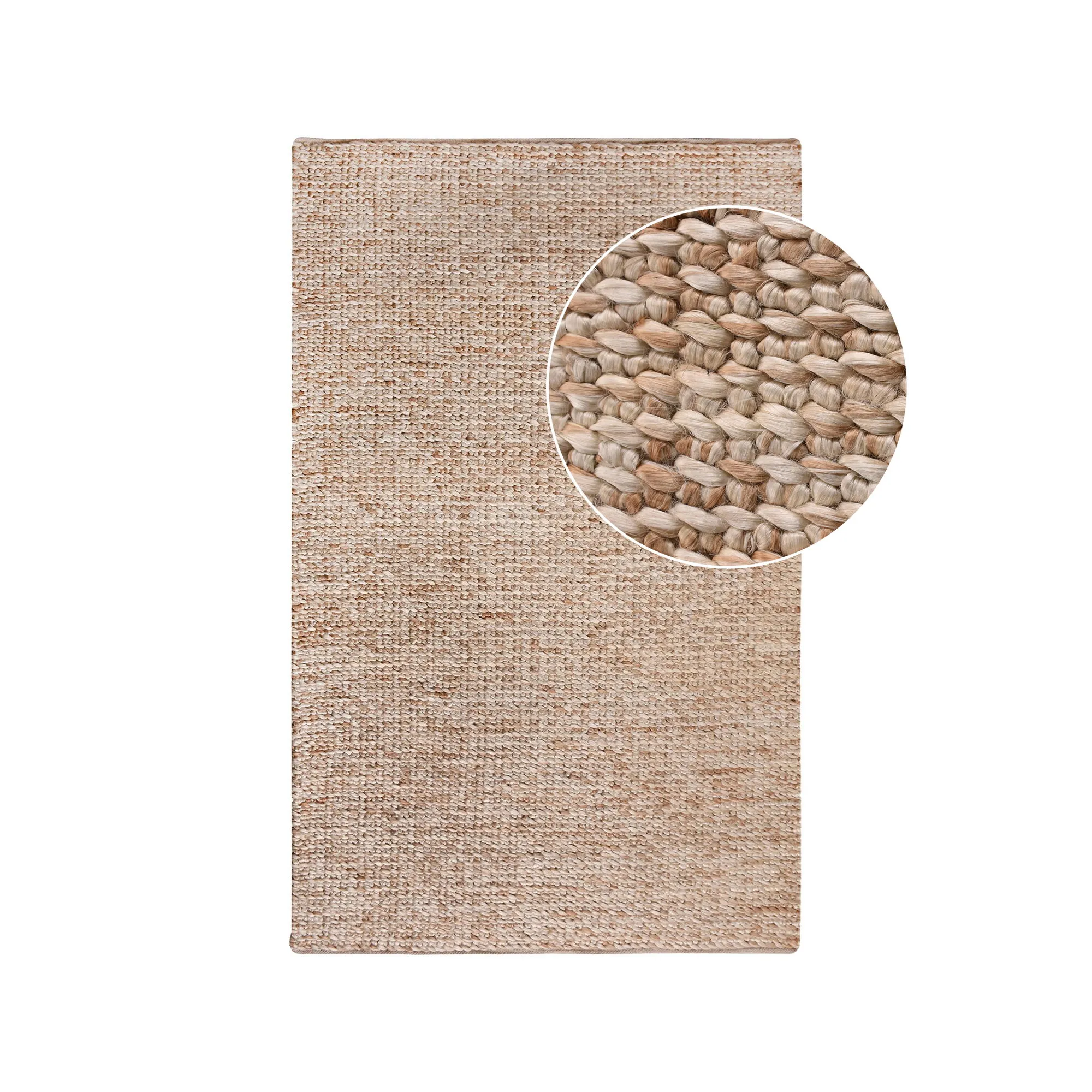 tinkaro Teppich Salem Vorderseite: 75% Jute, Rückseite: 25% Baumwolle Natur