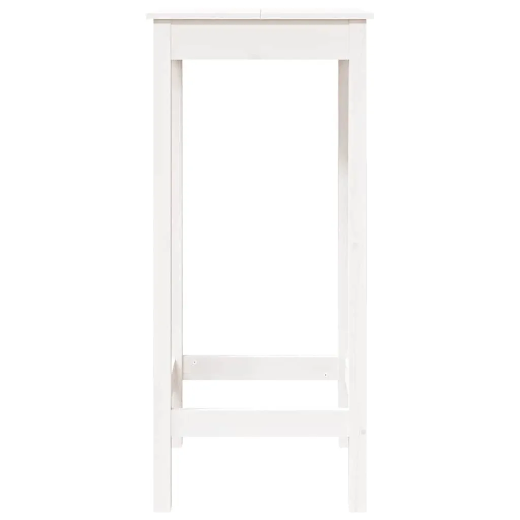 Bartisch aus massivem Kiefernholz Weiß 50 x 50 x 110 cm