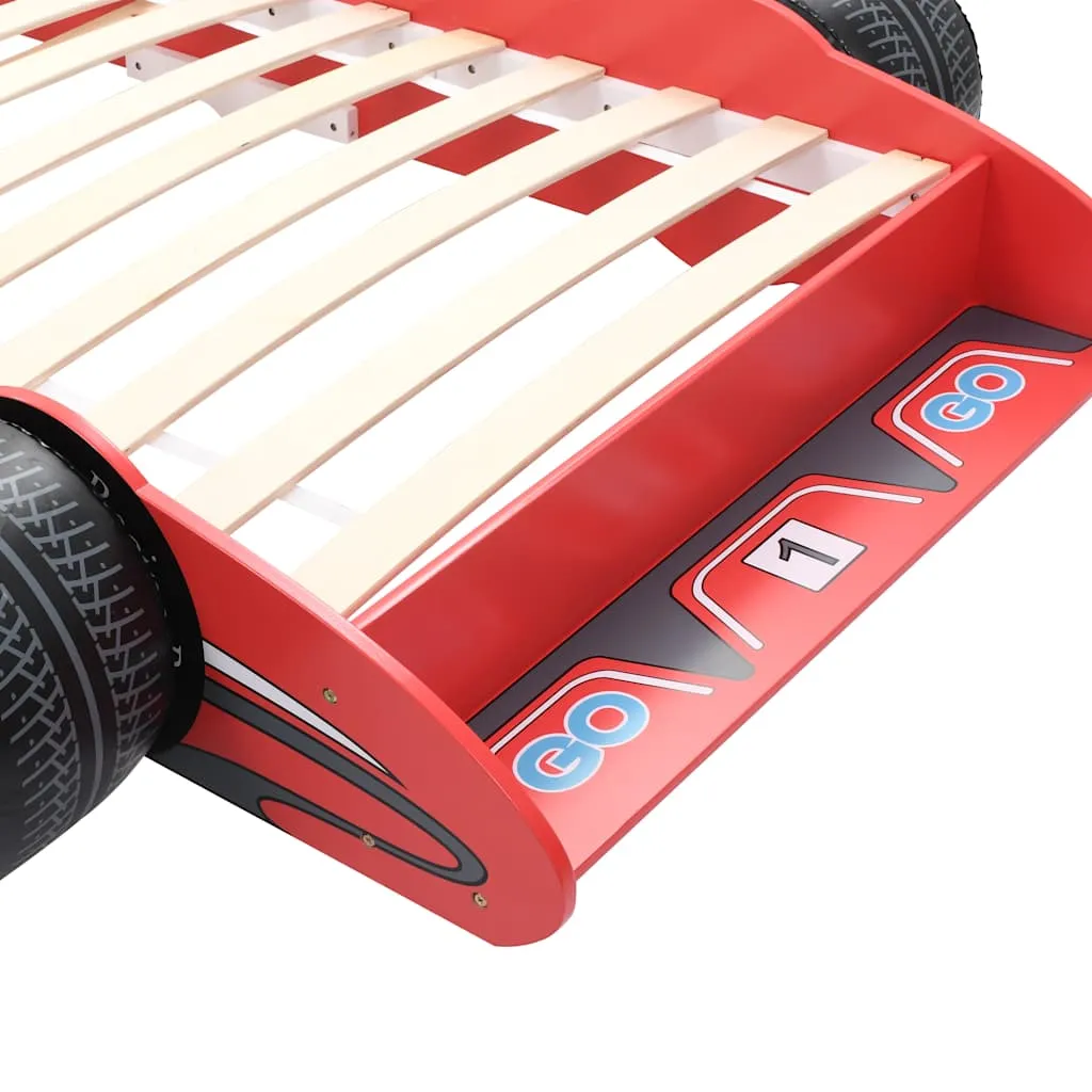 Rotes Kinderbett 90 x 200 cm im Rennwagen-Design