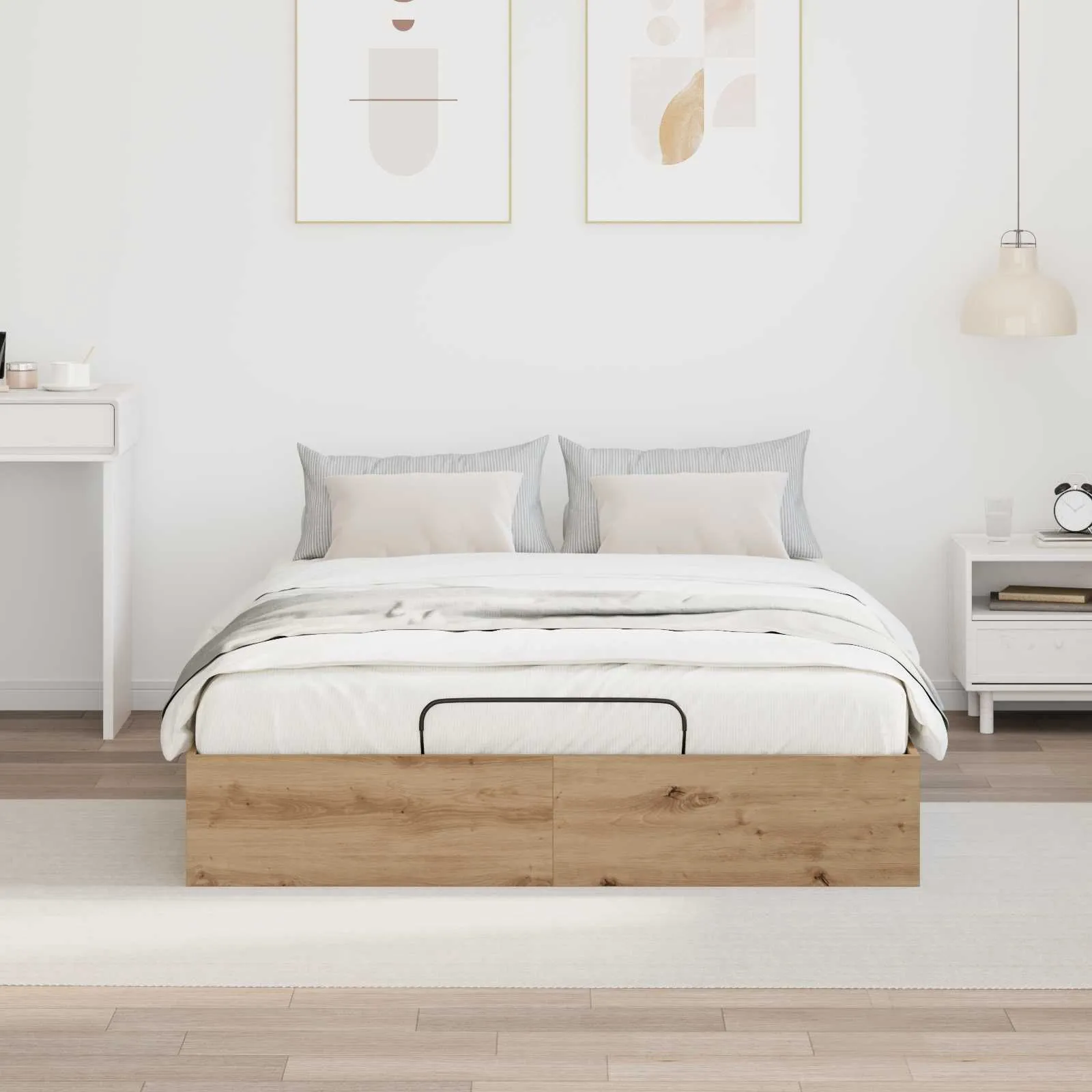 Ottoman Bettgestell 135 x 190 cm Artisan-Eiche