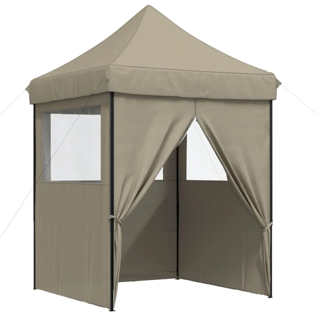 Faltbares Pop-up-Partyzelt 200x200x306 cm Taupe mit Stahlgestell