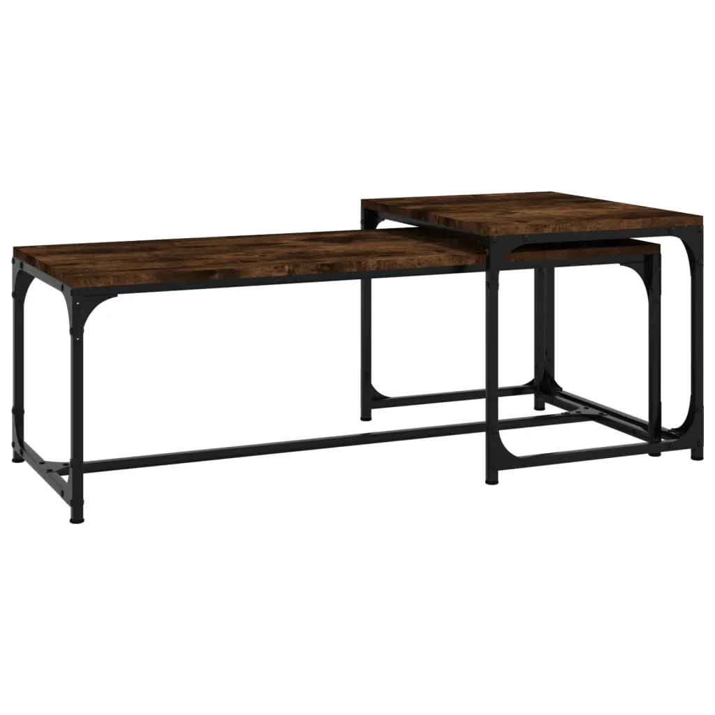 Couchtische 2 Stk. Räuchereiche Holzwerkstoff Couchtische 2 Stk. Räuchereiche Holzwerkstoff