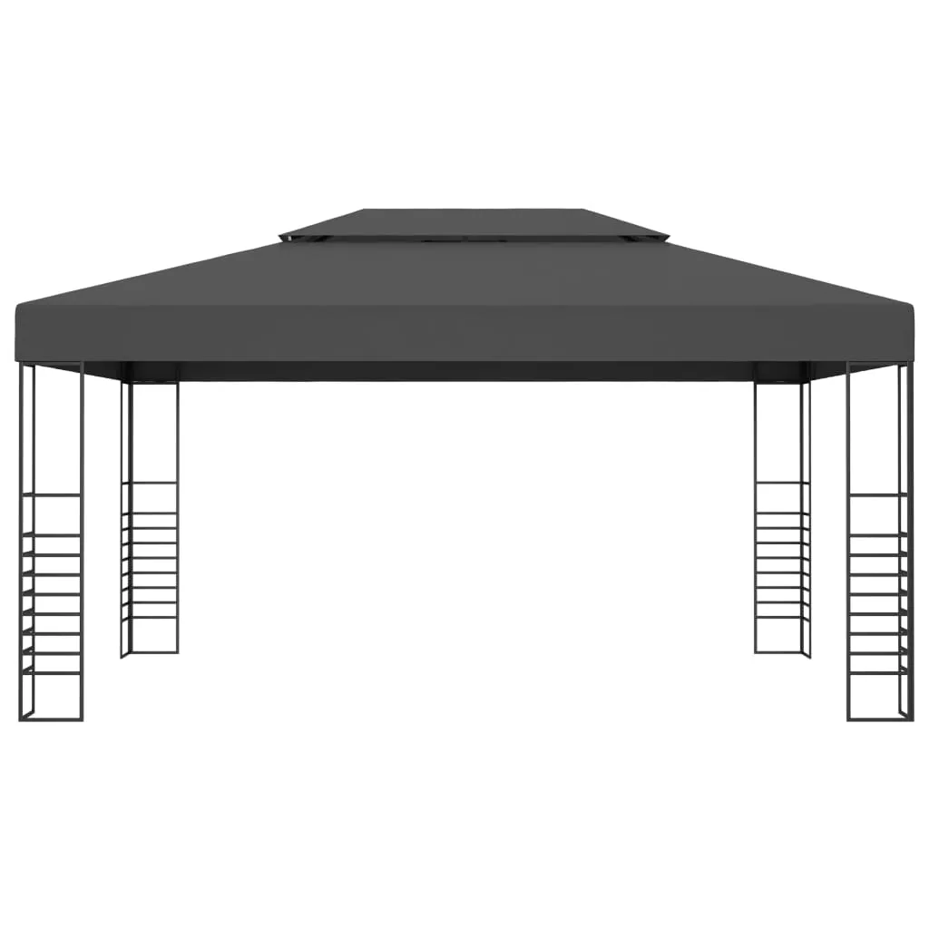 Gartenpavillon Anthrazit 3 x 4 x 2,7 m mit Stahlrahmen und Polyesterdach