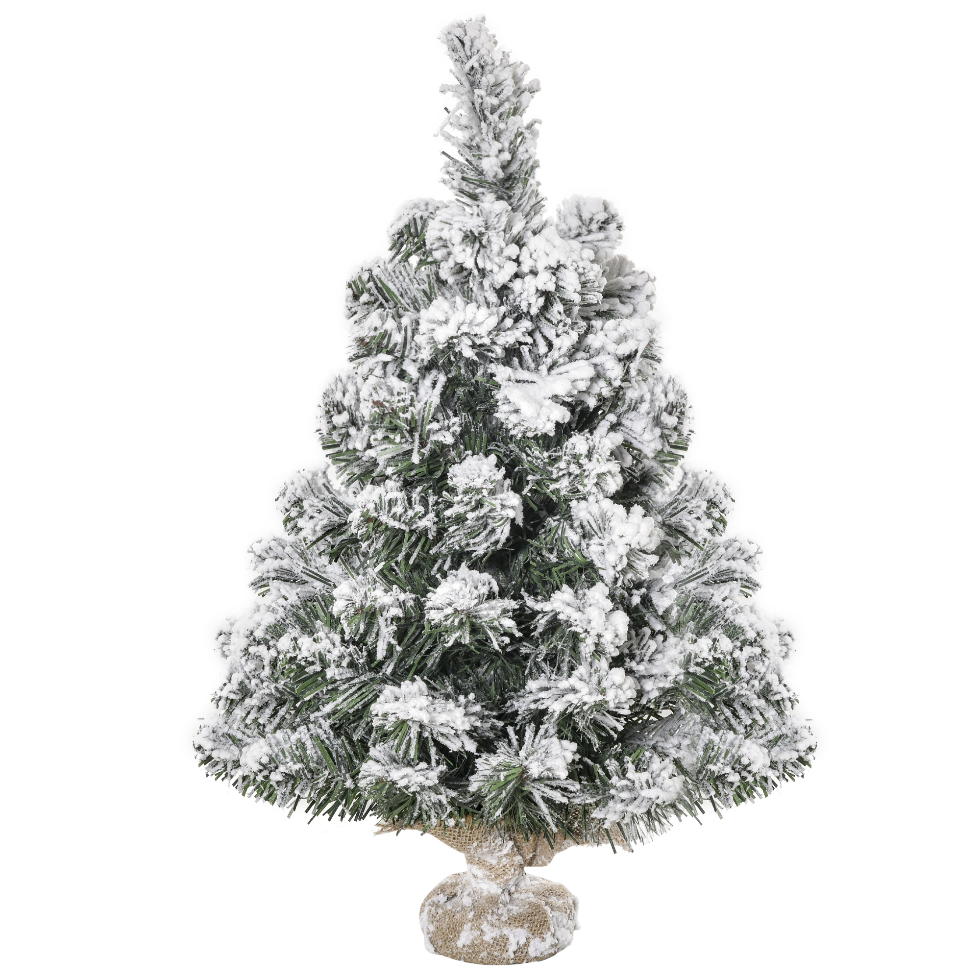 Künstlicher Weihnachtsbaum 60 cm mit Schnee-Effekt, Grün-Weiß