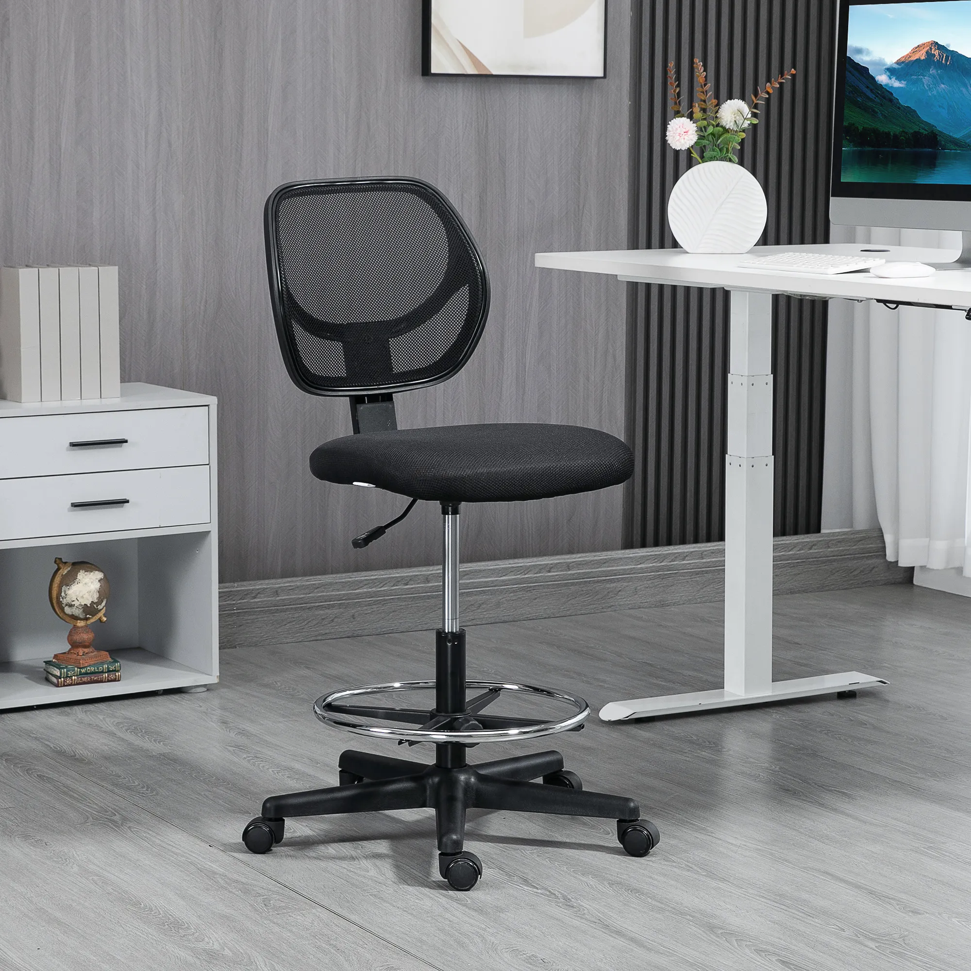 Ergonomischer Bürostuhl Schwarz 59B x 61T x 93-113H cm