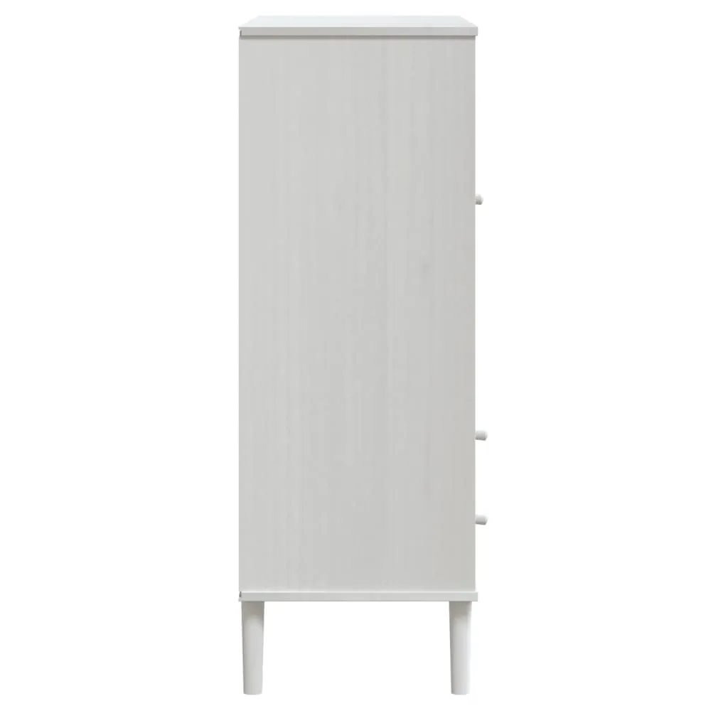 Highboard Weiß aus massivholz mit UV-Lackierung 90 x 40 x 112 cm