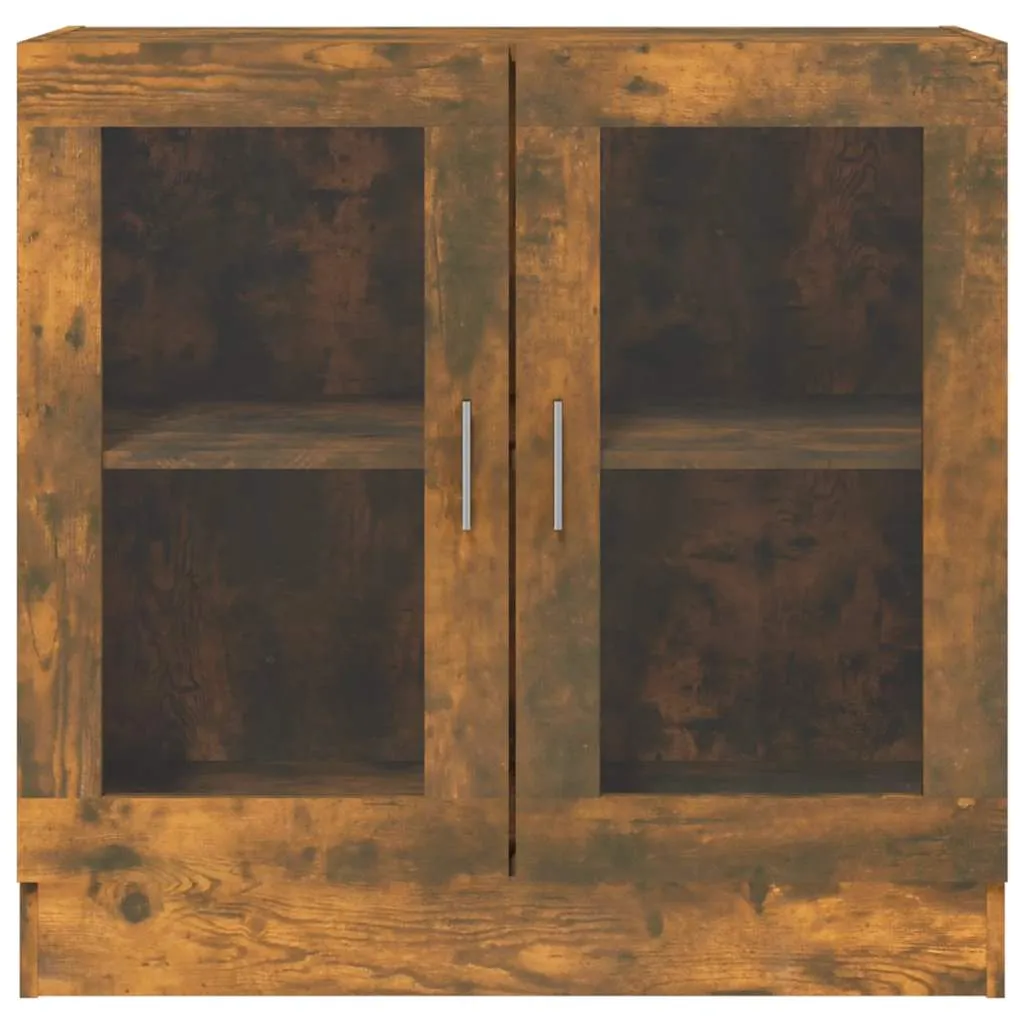 Vitrinenschrank 82,5x30,5x80 cm in Räuchereiche mit 2 Fächern und Glastüren