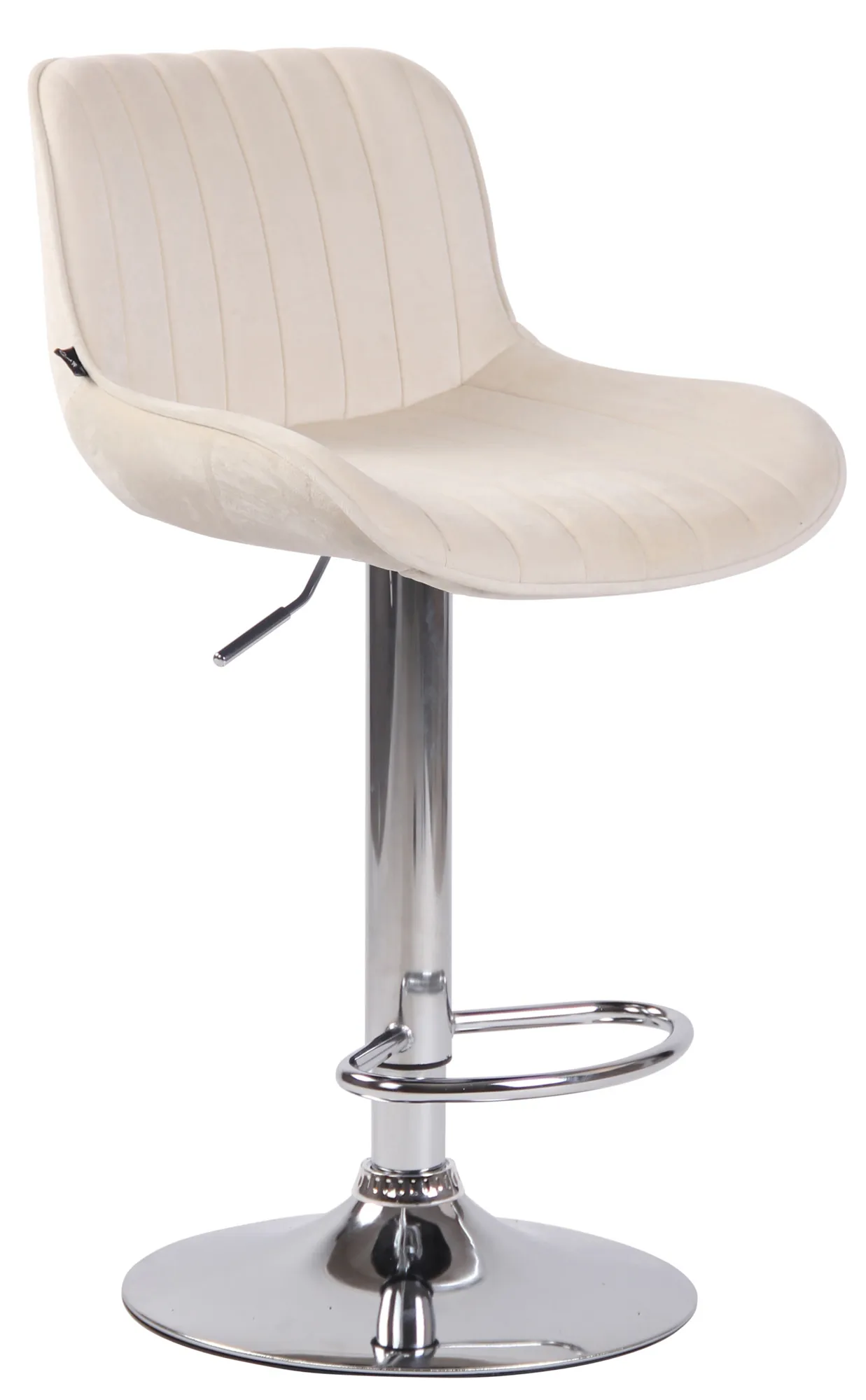 Barhocker Lentini Samt 86-108x50x50 cm creme