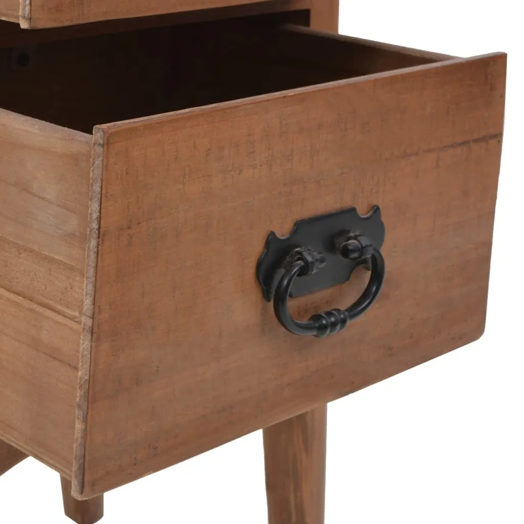 Klassischer Nachttisch aus massivem Holz Braun 40x29x68 cm