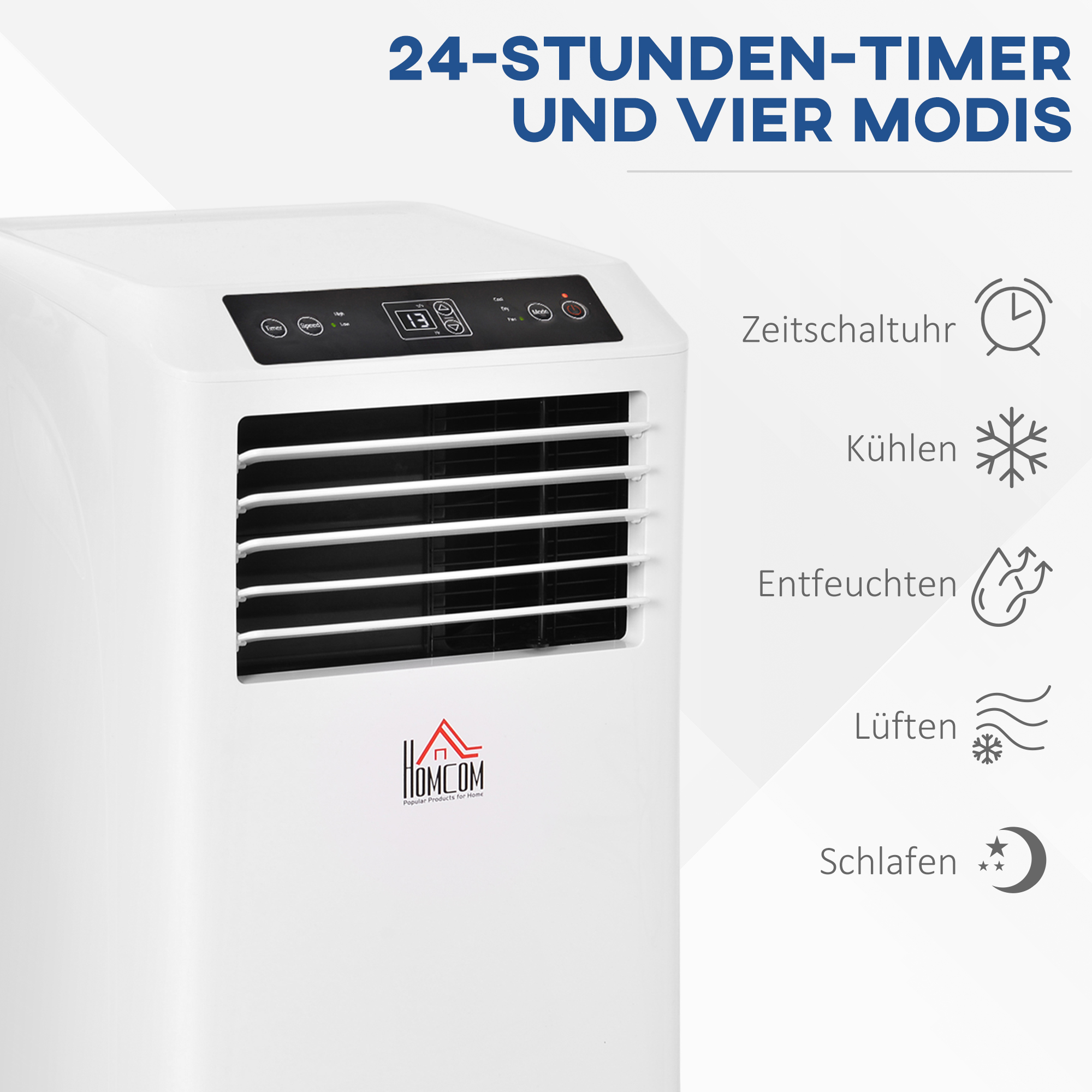 Mobile Klimaanlage 1003W, L35,4 x B33,8 x H69,8 cm, Weiß