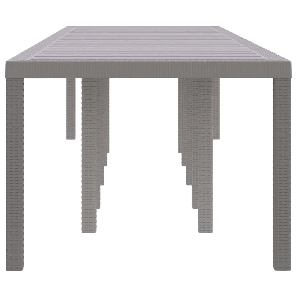 Moderner Gartentisch Poly-Rattan 350x100x74 cm Hellgrau