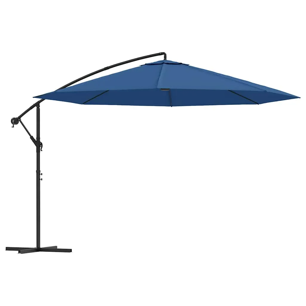 Eleganter Sonnenschirm 350x268 cm in Blau mit Kurbelmechanismus