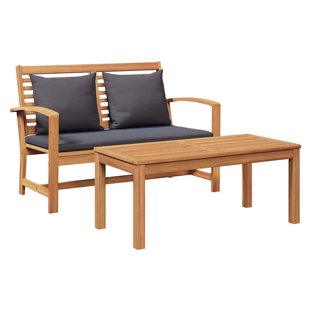 Gartenmöbel-Set Naturholz 110x66x76 cm Braun Dunkelgrau