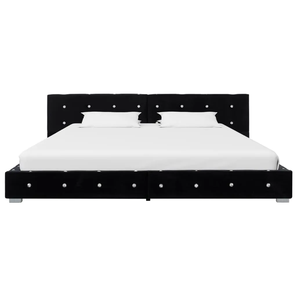 Bettgestell Schwarz Samt 180x200 cm