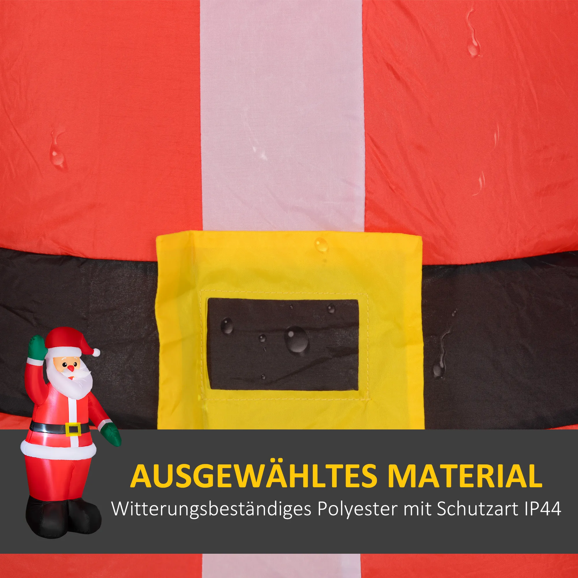 Weihnachtsmann, 1,84 m groß, mit LED-Beleuchtung, selbstaufblasende Gartendeko