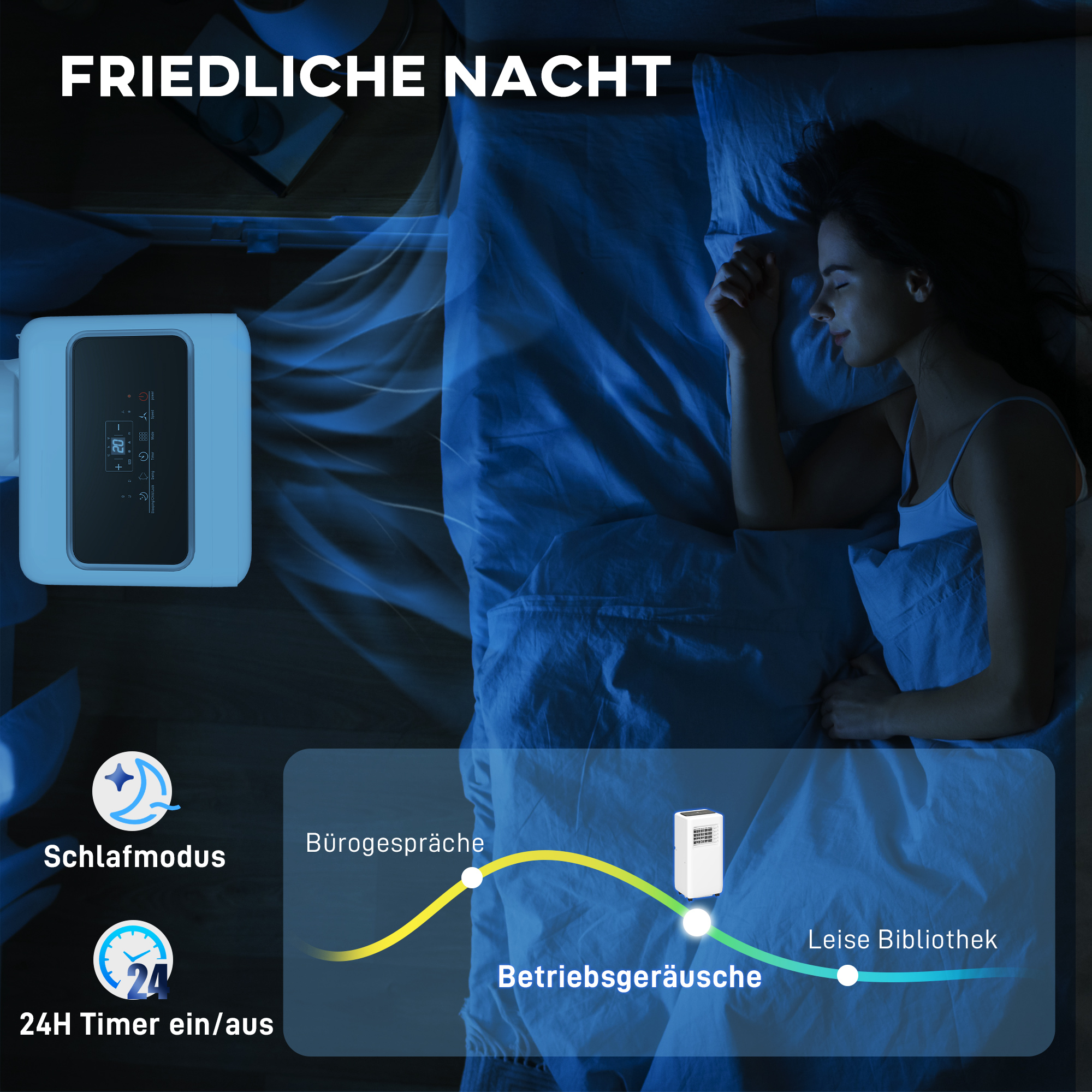 Tragbare Klimaanlage 33B x 28T x 71H cm in Weiß