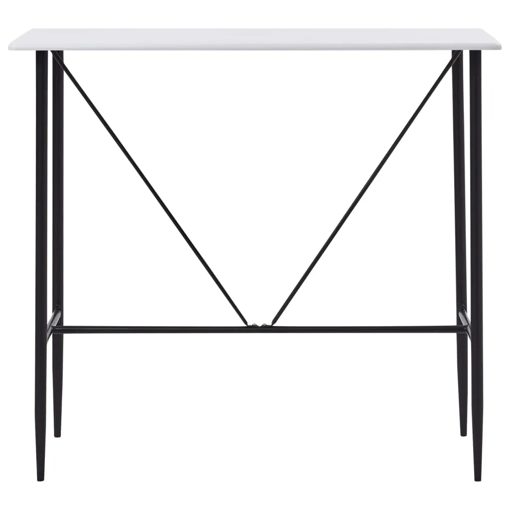 Weißer Stehtisch mit MDF-Tischplatte und Stahlbeinen 120x60x110 cm