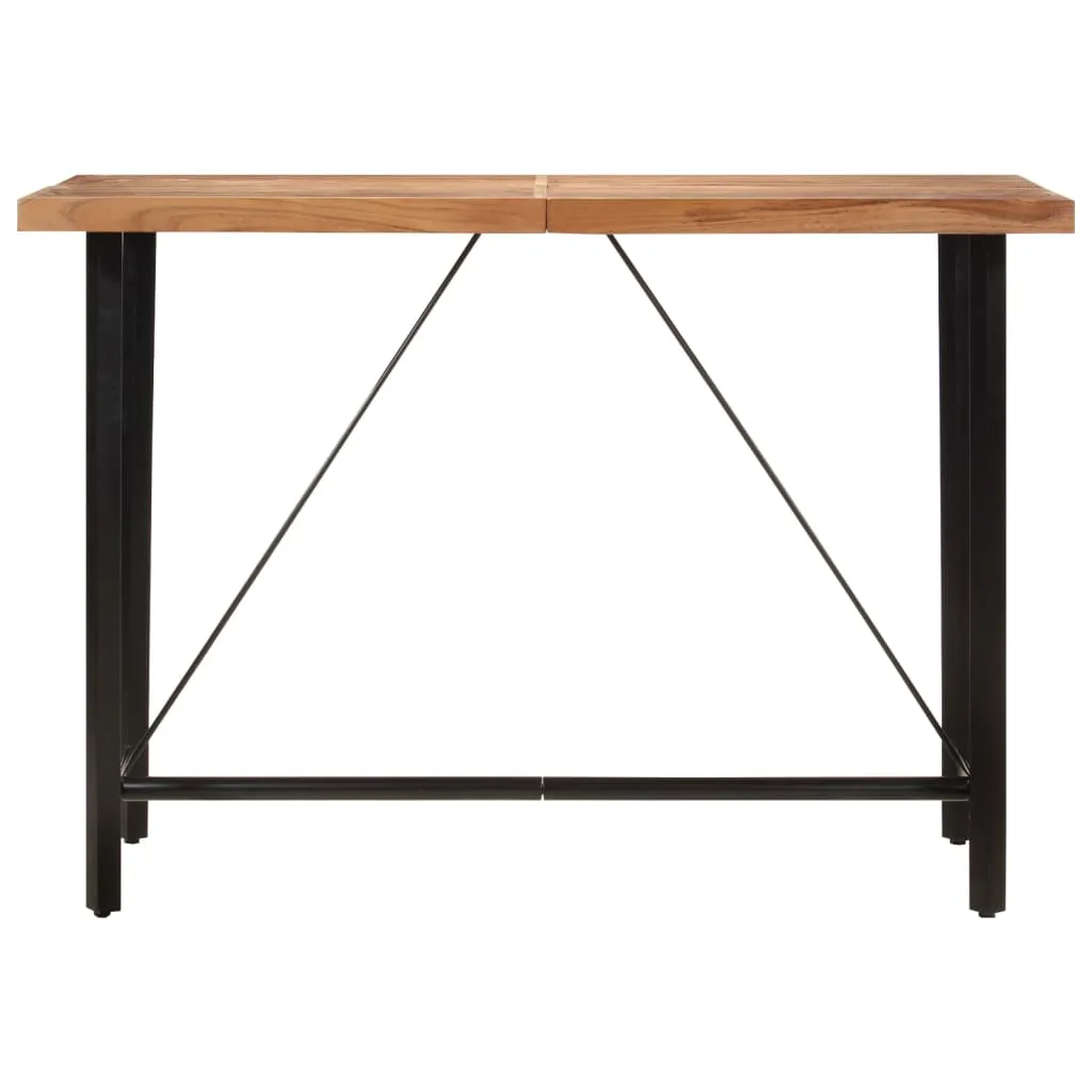 Stehtisch aus Echtholz mit Eisen, 150 x 70 x 107 cm, Naturfarben