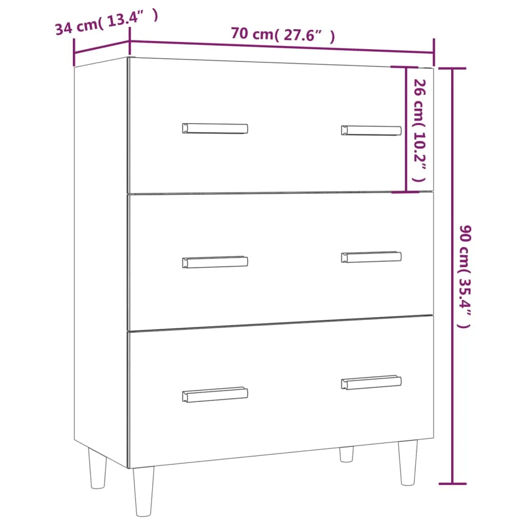 Sideboard Räuchereiche 70x34x90 cm Holzwerkstoff