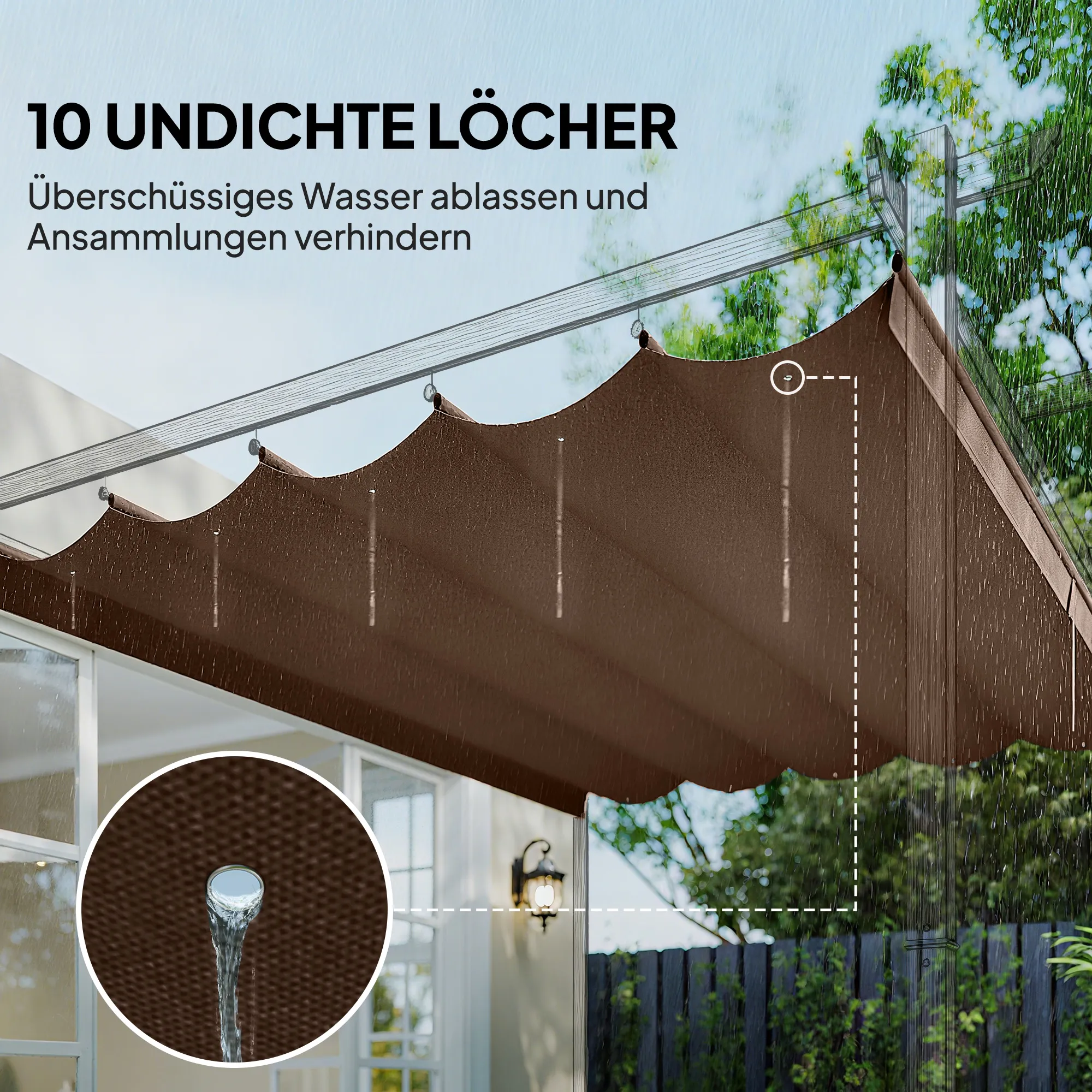 Ersatzdach 3 x 3 m Kaffee für Pavillons