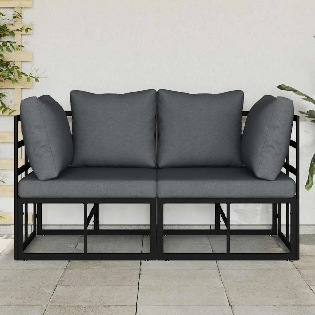 Modernes Outdoor-Möbelset 143x71,5x71 cm Schwarz Anthrazit