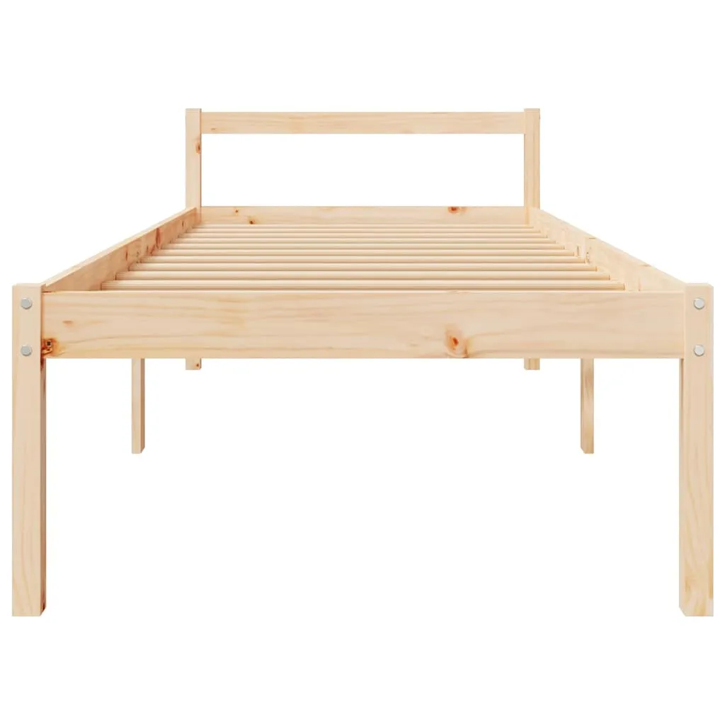 Seniorenbett aus massivholz 195,5 x 80,5 x 70,5 cm in Naturfarbe