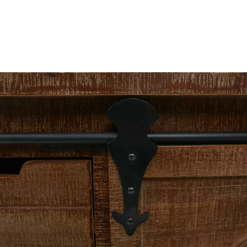 Rollschrank aus massivem Holz Braun 64 x 33,5 x 75 cm