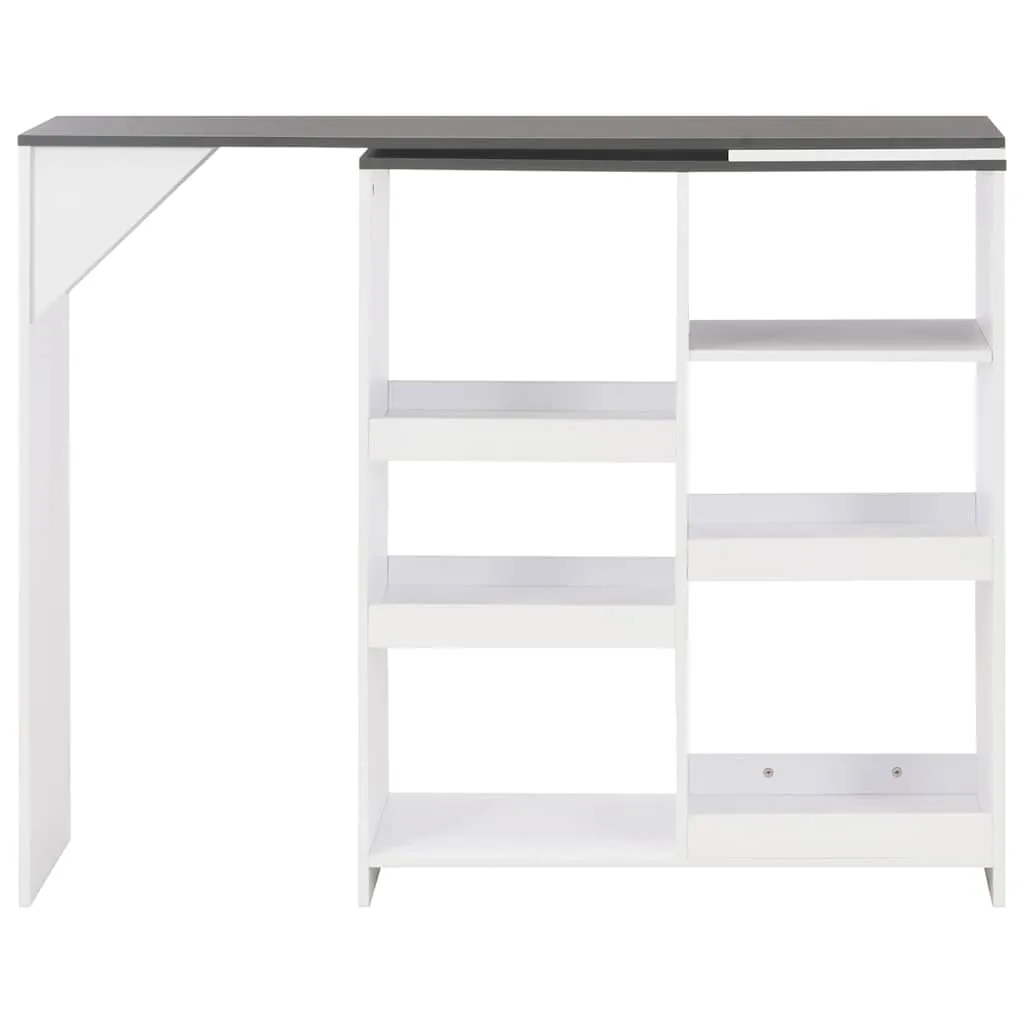 Bartisch mit Beweglichem Regal Weiß 138x39x110 cm