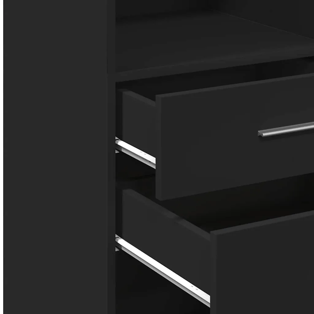 Klassisches Highboard 50 x 42,5 x 124 cm Schwarz Holzwerkstoff