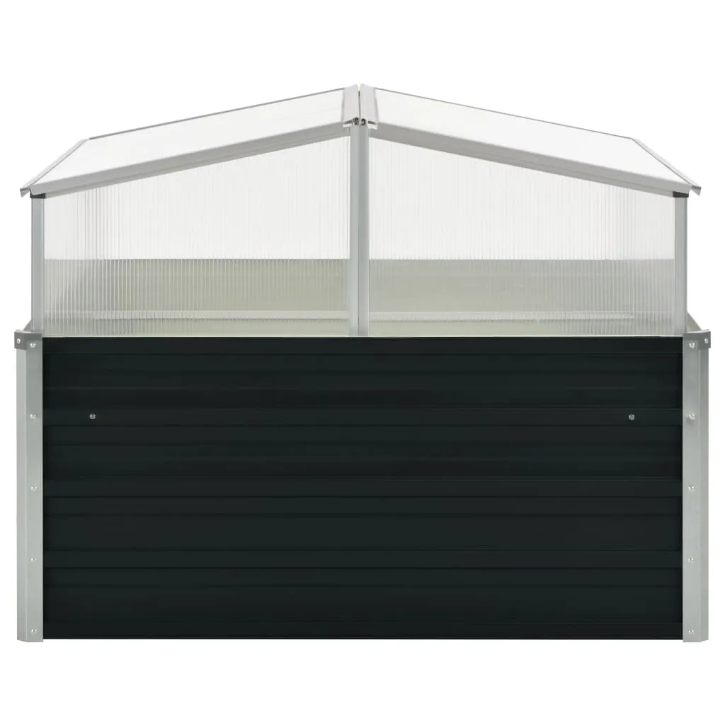 Gartenhaus Gewächshaus 100x100x77 cm Anthrazit mit Aluminium- und Stahlrahmen