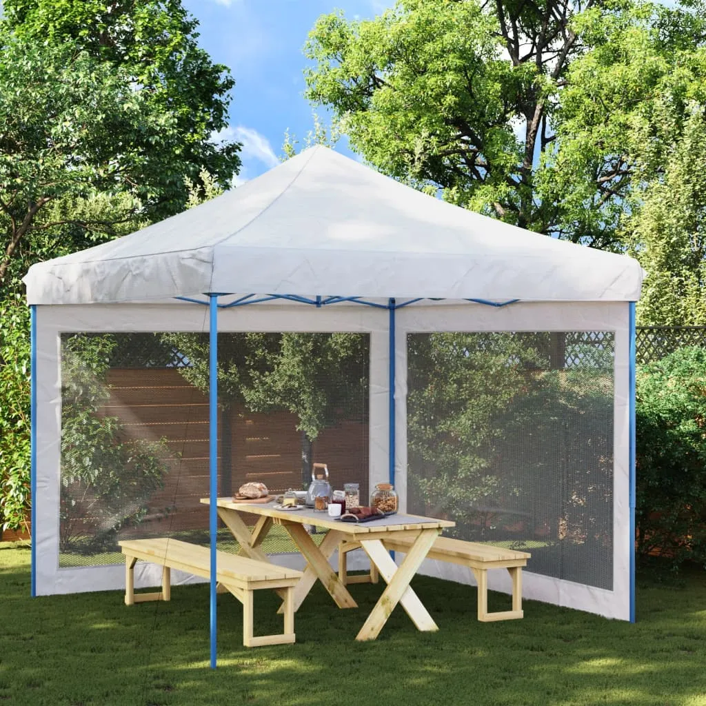 Party-Seitenwand für Gartenzelt 300 x 195 cm in Weiß und Schwarz