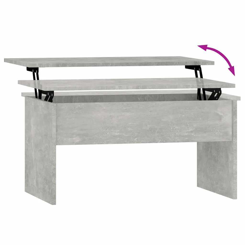 Vielseitiger Couchtisch 80x50,5x41,5 cm Betongrau aus Holzwerkstoff