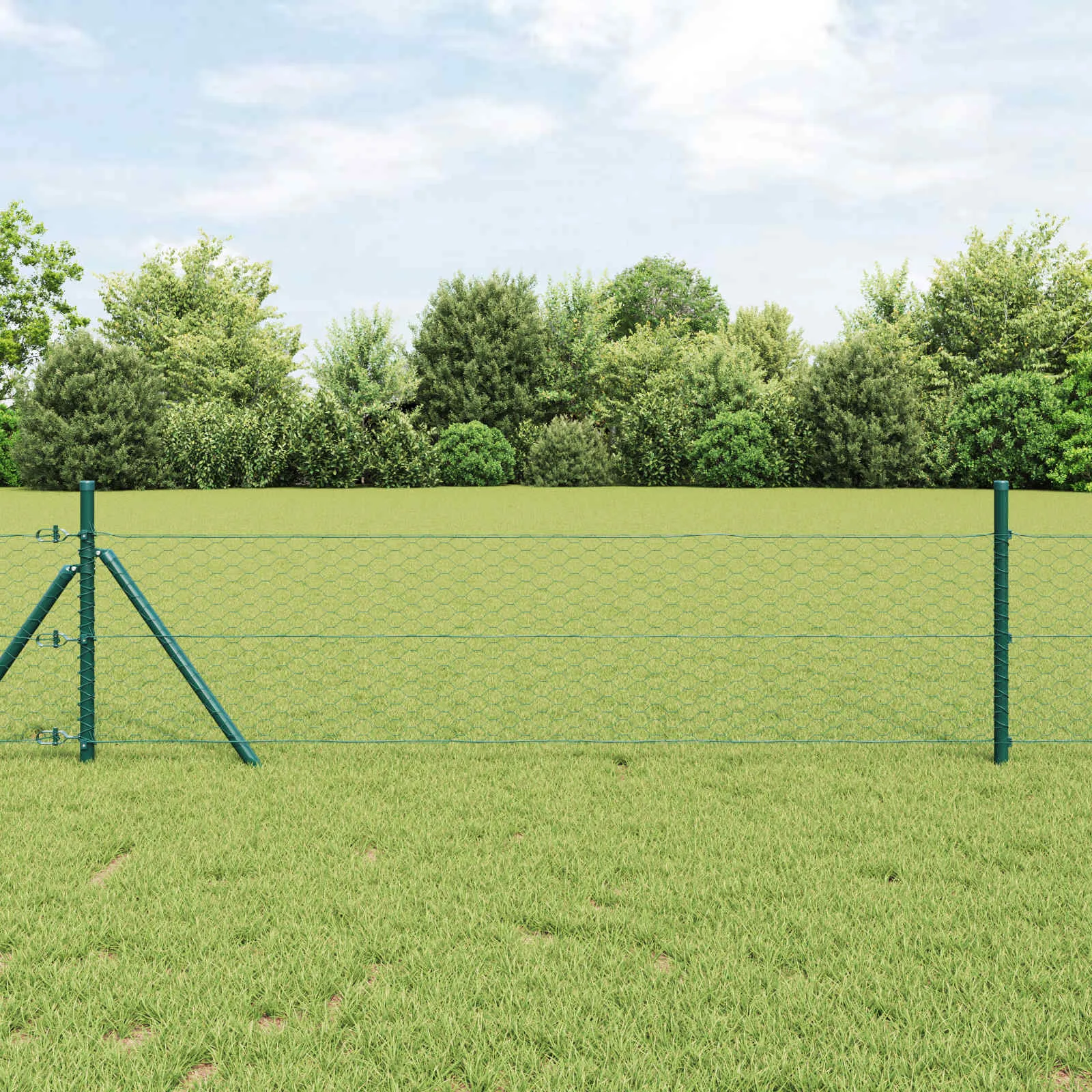 Hexagonzaun PVC Grün 10 x 0,4 m – moderner Garten- und Terrassenzaun