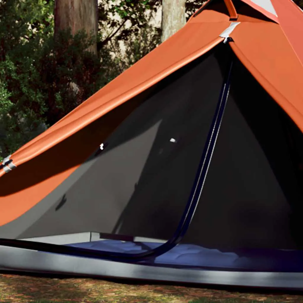 Campingzelt Tipi 235x96x119 cm Orange wasserdicht mit Überzelt