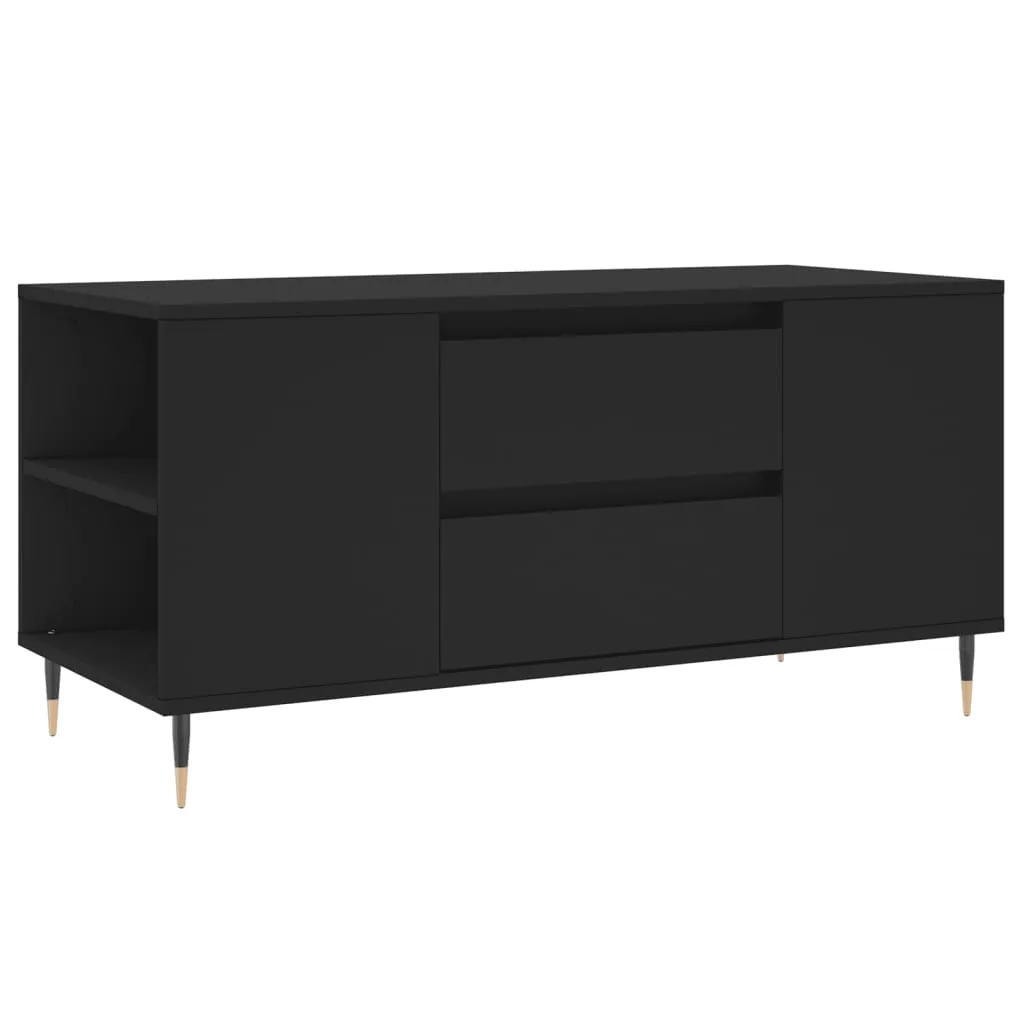 Schwarzer Couchtisch aus Holzwerkstoff und Metall 102 x 44,5 x 50 cm