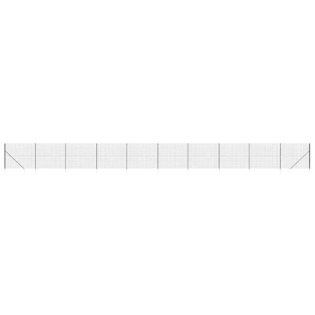 Maschendrahtzaun 2,2 x 25 m Anthrazit mit PVC-beschichtetem Stahl