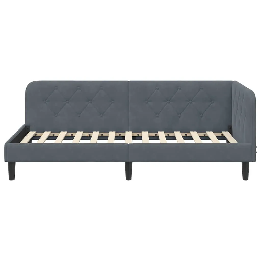 Eckbettgestell 194 x 94 x 72 cm Dunkelgrau