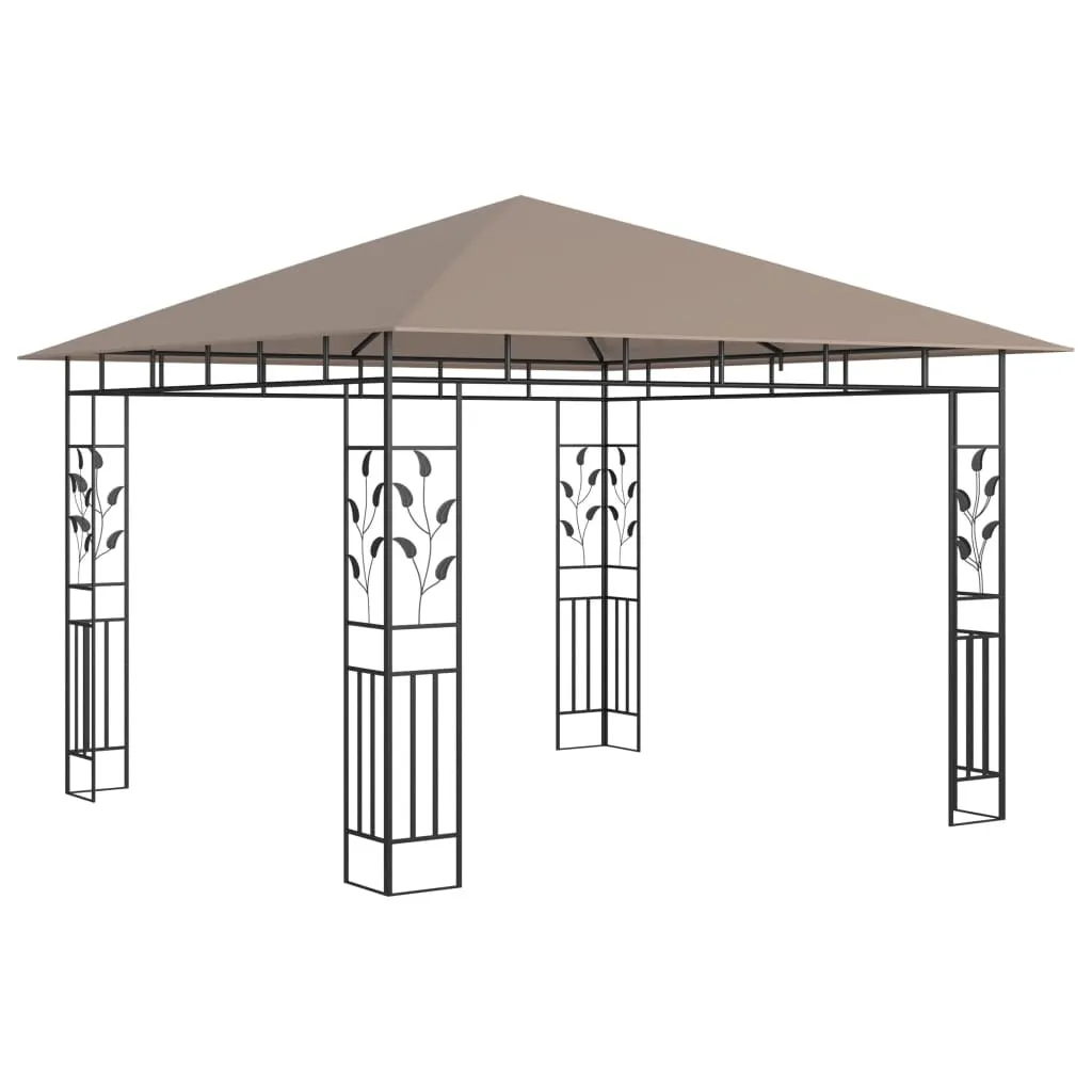 Pavillon 3x3 m Taupe mit Stahlrahmen und Stoffdach