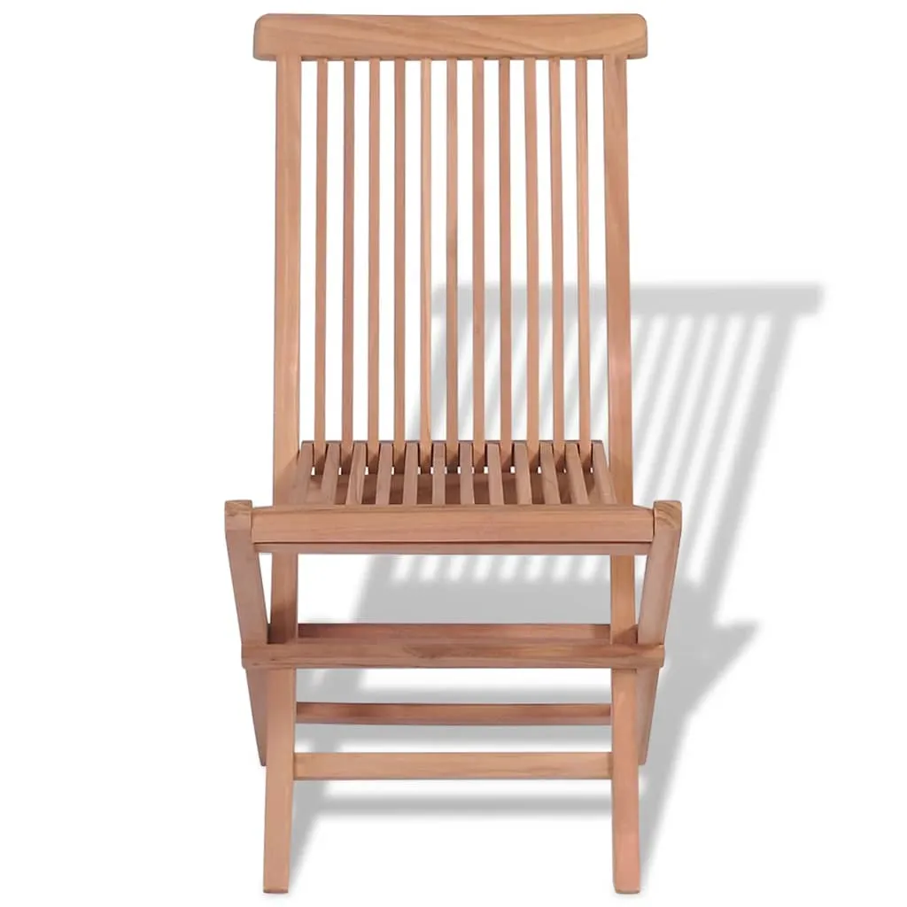 Klappstühle, 4er-Set, für Garten und Terrasse, Teakholz