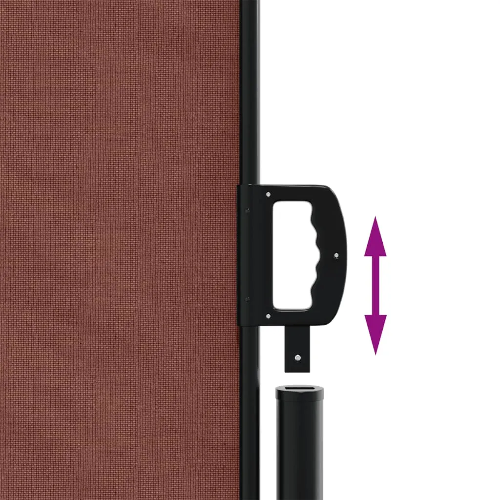 Ausziehbare Seitenmarkise 120 x 1000 cm Braun, Polyester mit PU-Beschichtung