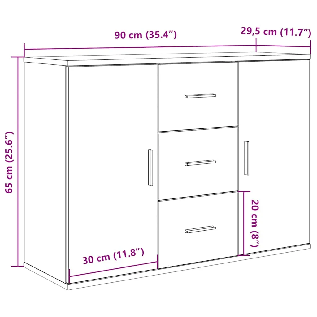 Sideboard Altholz-Optik 90x29,5x65 cm Holzwerkstoff