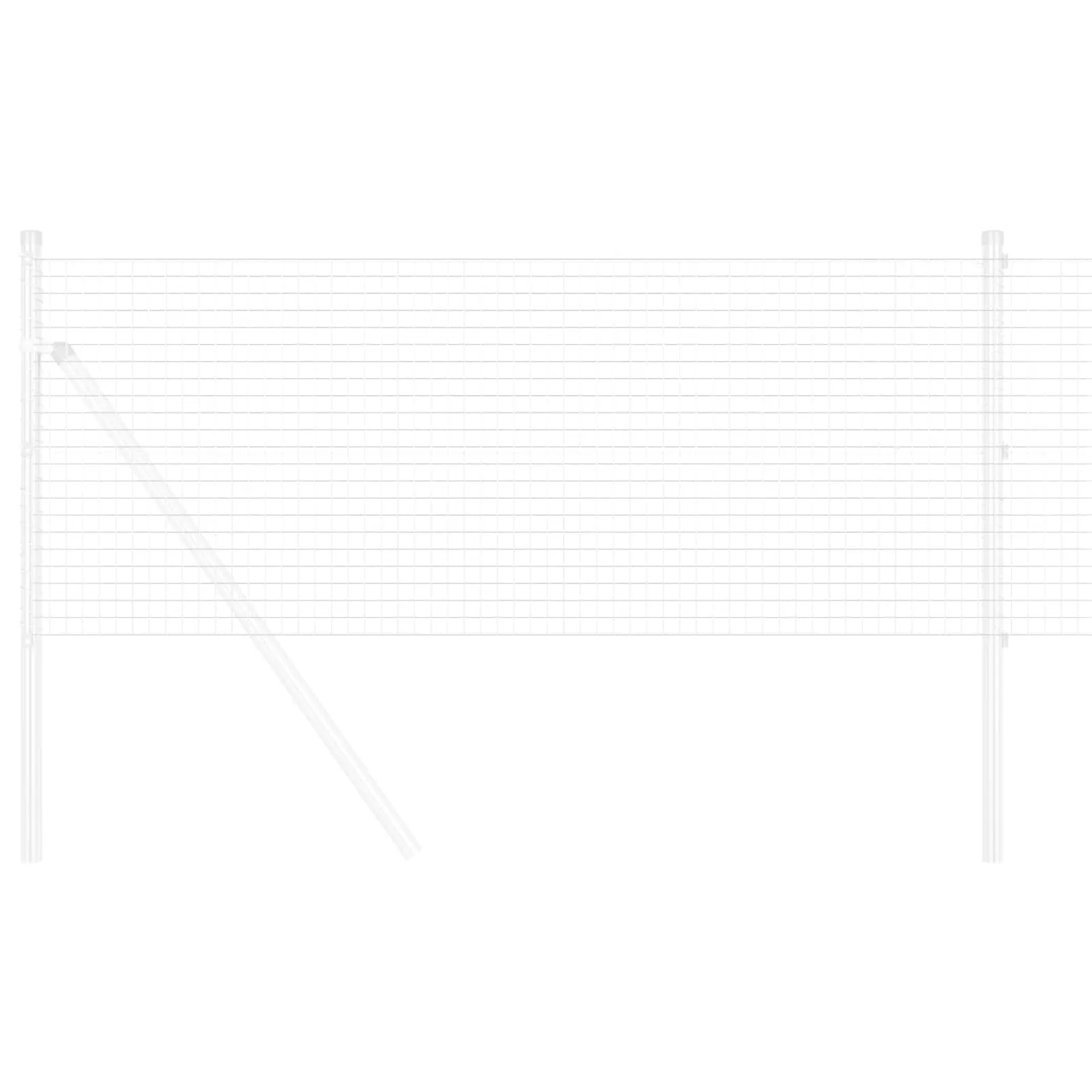 Geschweißter Drahtzaun Silber 1000 x 80 cm für Garten und Terrasse