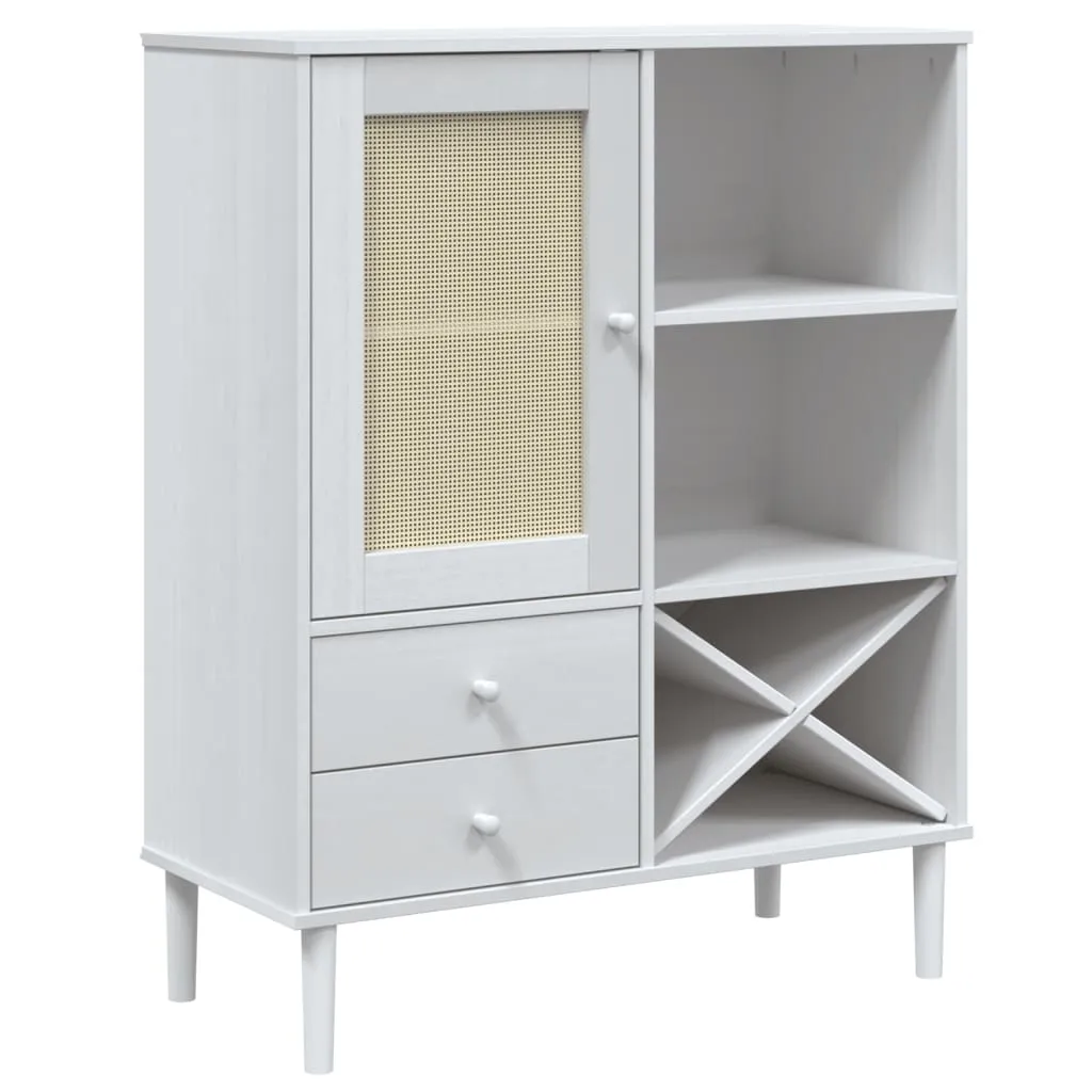 Highboard Weiß aus massivholz mit UV-Lackierung 90 x 40 x 112 cm