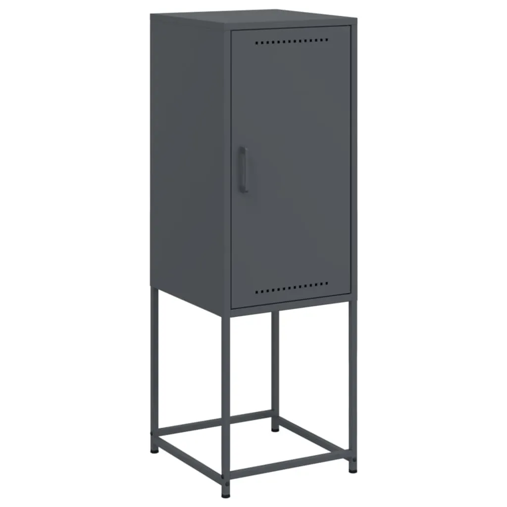 Highboard Industrie-Stil 36x39x107 cm Anthrazit Stahl