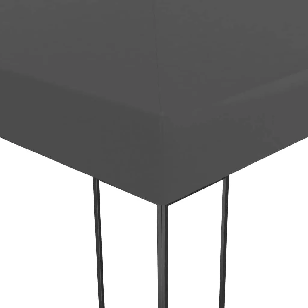 Pavillon Anthrazit 3 x 3 x 2,7 m mit UV-Schutz und Solar-Lichterkette