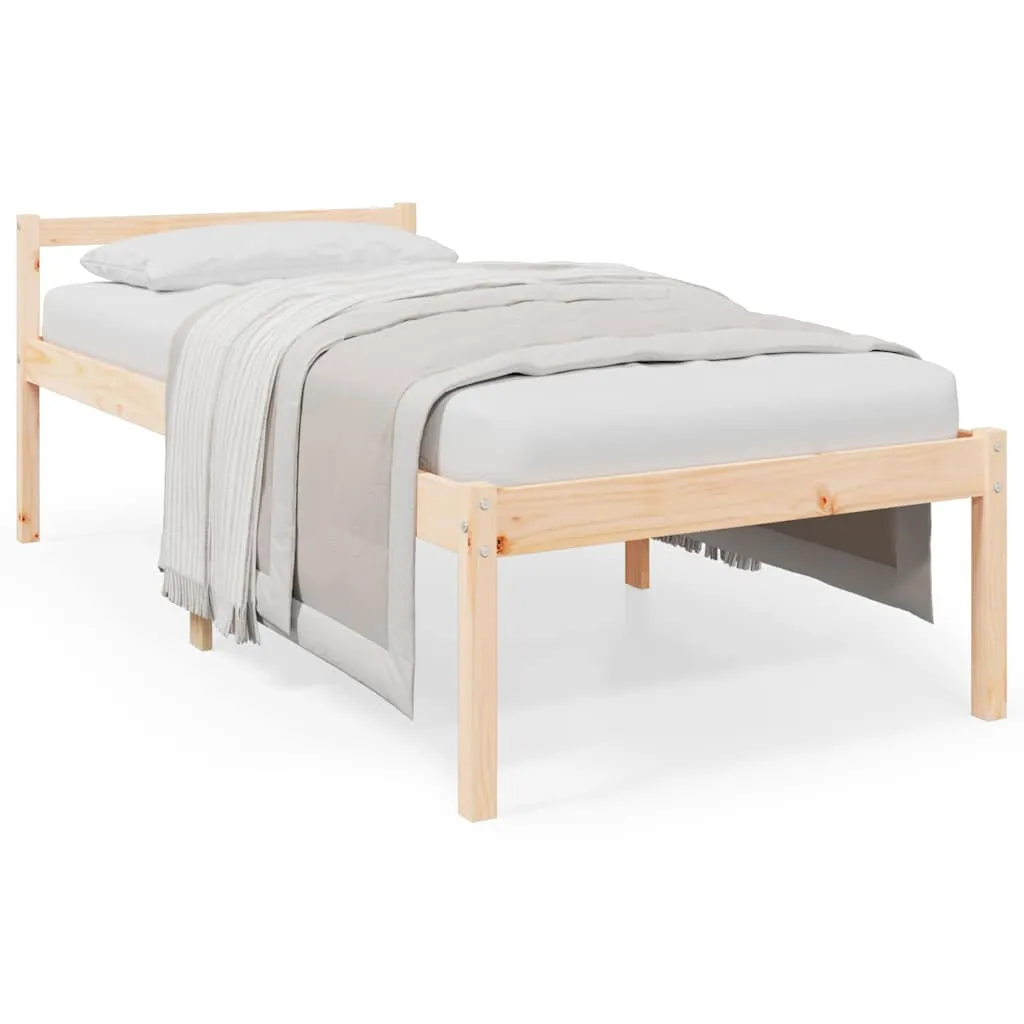 Seniorenbett aus massivholz 195,5 x 80,5 x 70,5 cm in Naturfarbe