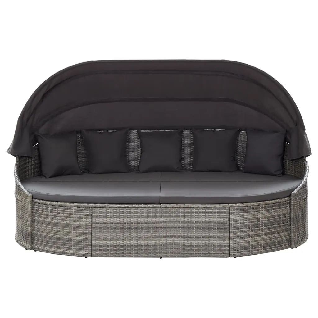 Elegante Sonneninsel 230x145x141 cm in Grau und Anthrazit