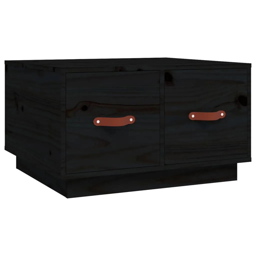 Couchtisch Schwarz 60x53x35 cm Massivholz Kiefer Couchtisch Schwarz 60x53x35 cm Massivholz Kiefer